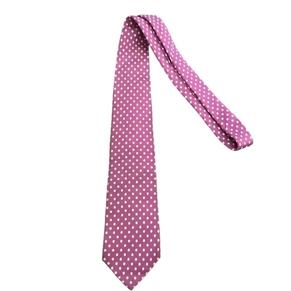 Other - Pink Tie with Polka Dots 100% Imported Silk